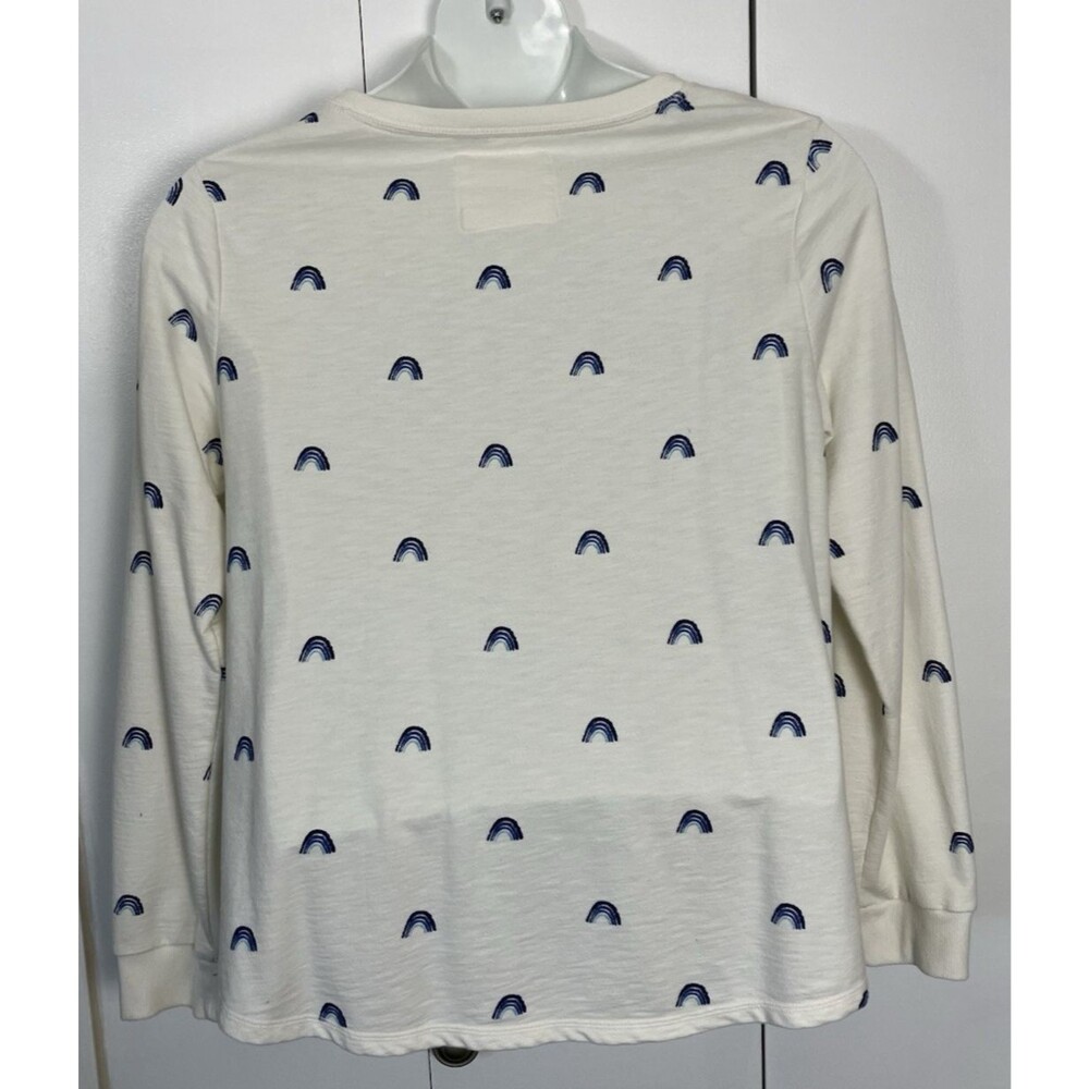 Womens Sonoma Sweatshirt - XL White with Blue Rainbows - Picture 3 of 3